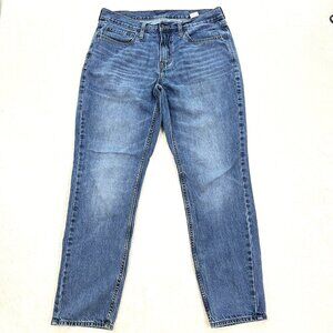 OLD NAVY Jeans Mens Size 36X32 Distressed Straight Leg Blue Denim 100% Cotton